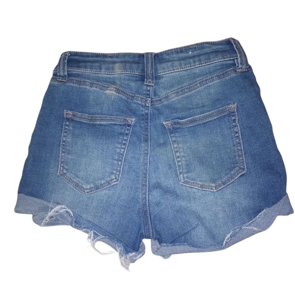 Rue 21 Denim Distressed Blue Women's Blue Denim Shorts Size 2 - Picture 2 of 3